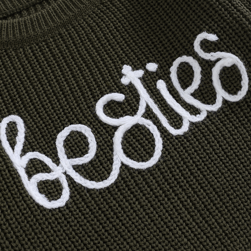 Focus norm 5 Farben Herbst Winter Kleinkind Baby Mädchen Strick pullover Langarm Brief Stickerei Pullover Strickwaren Outwear 0-24m – Detail 3