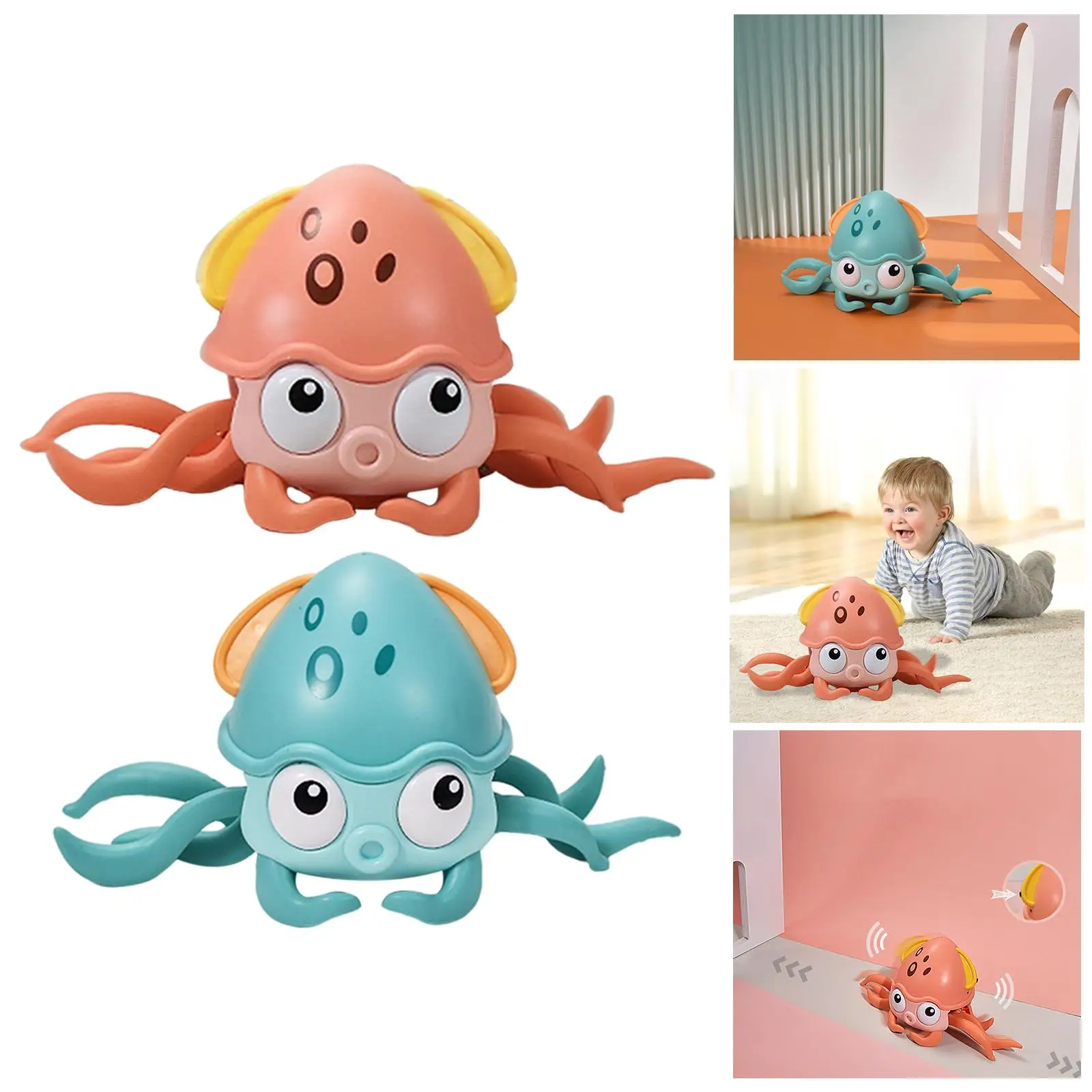 Octopus Toy with Muisc with Automatically Avoid Obstacles Crawling Walking for Baby