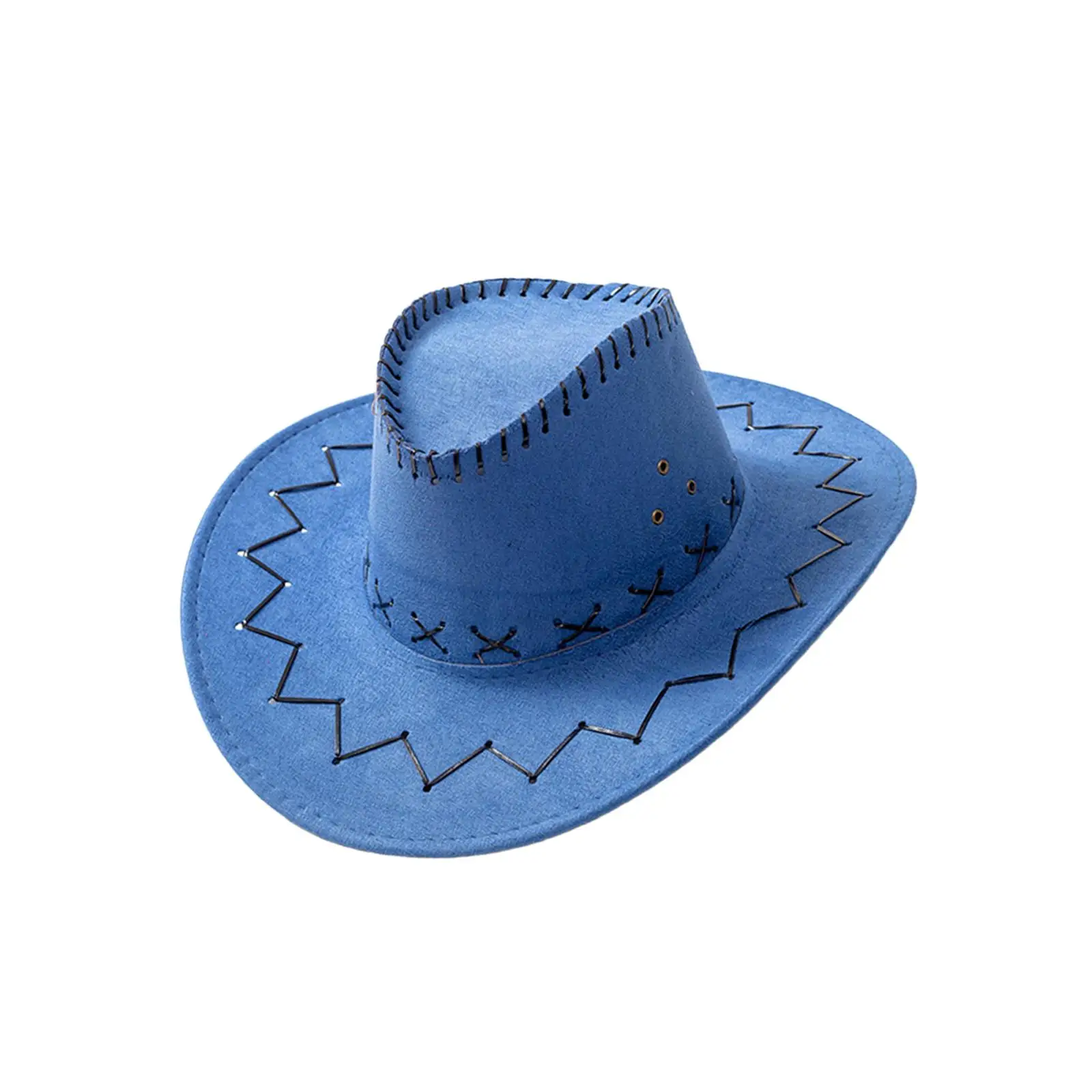 Suede  Hat Western Style with Inner Circumference 58cm Sturdy Adjustable Chin Strap Stylish for  Themed Party