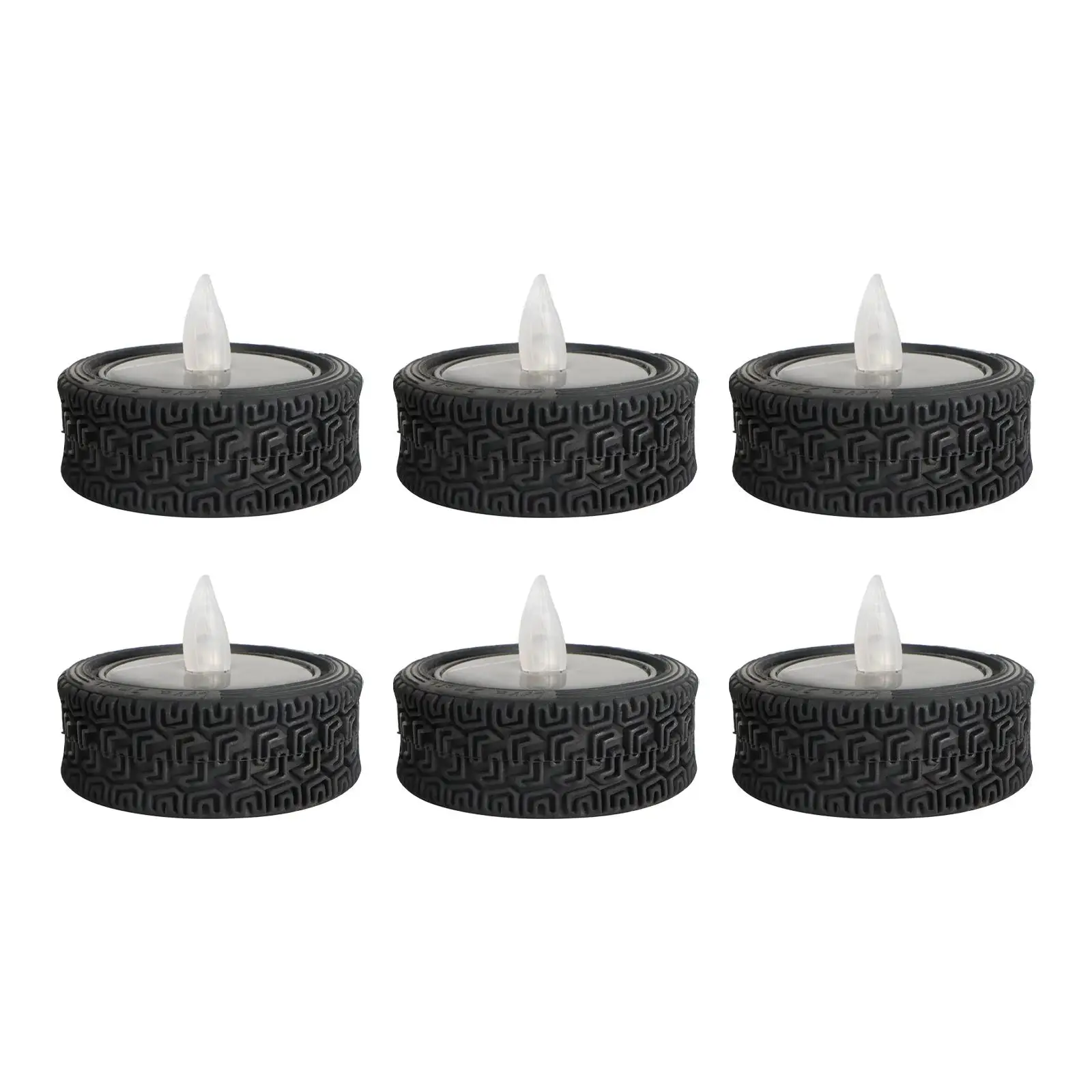 6Pcs LED Solar Candles Lantern Flickering Nightlight Flameless Tea Light Candle for Pathway Yard Camping Centerpiece