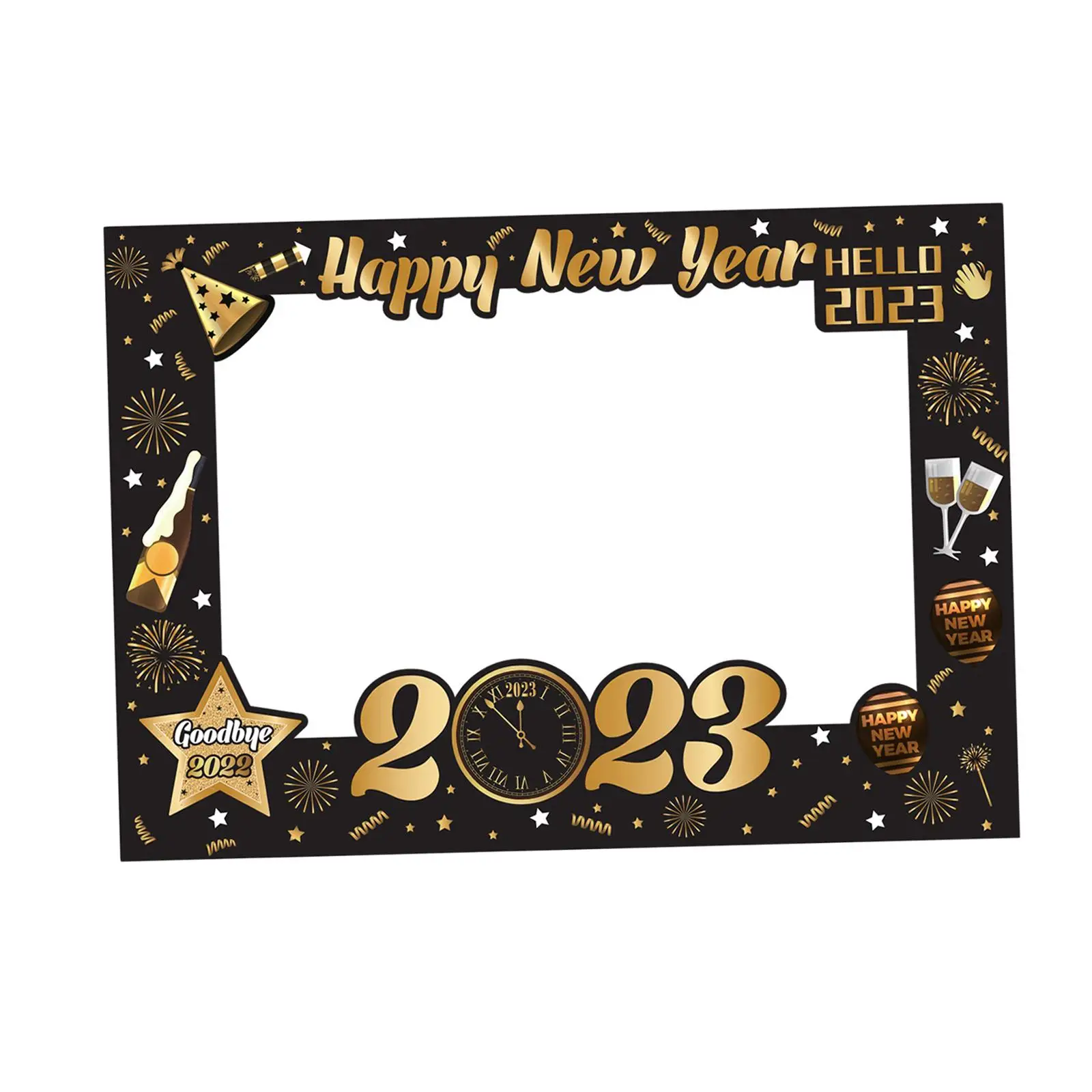 Photobooth Props Paper Frame Hello 2023 Party Supplies for Anniversary Event