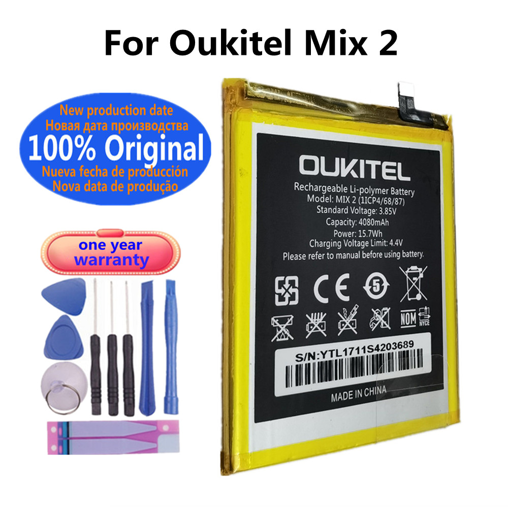 Новинка 100% Оригинальный аккумулятор для телефона Oukitel Mix 2 Mix2  аккумулятор емкостью 4080 мАч сменные батареи батарея + номер отслеживания  | AliExpress