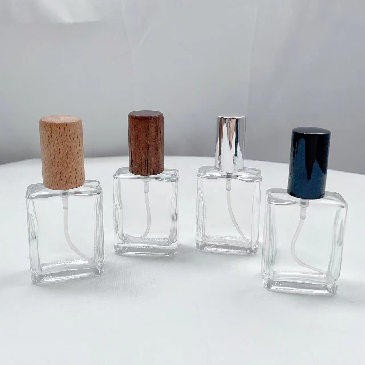 Best of 15 Ml Square Perfume Bottle Mini Glass Cosmetic Sample Vials Beech Cover Press Pump Empty Refillable Spray Atomizer Wooden Lid Reviews & Tips