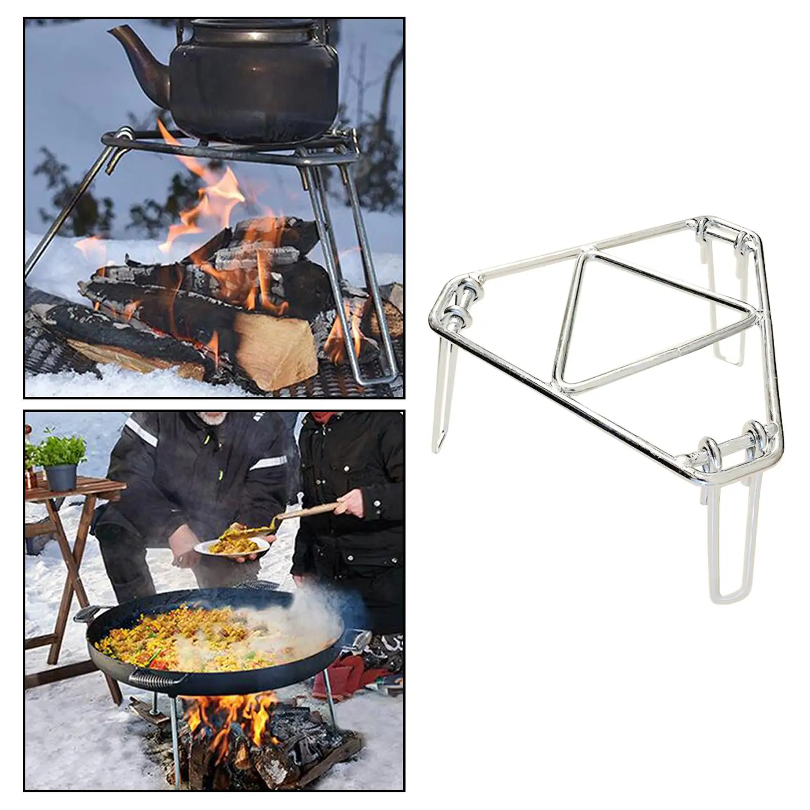 Portable Burner Stand Stove Foldable Fireplace for Garden BBQ Camping Rack