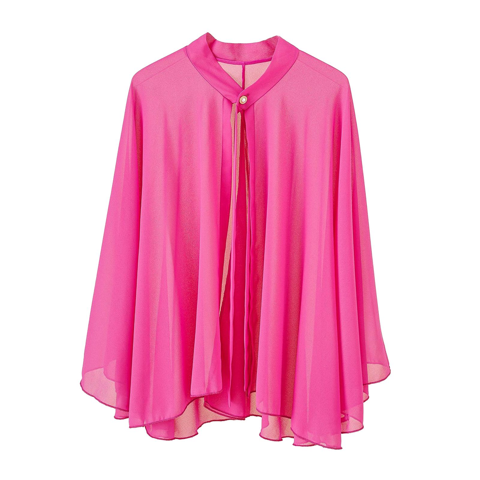 Women Chiffon Shawl Wrap Capelet Open Front Beach Summer Solid Color Cycling Chiffon Cape for Evening Party Wedding Dress