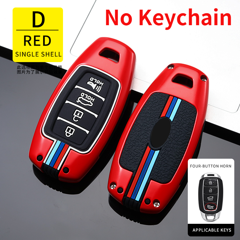 Portachiavi in lega per auto per Hyundai Palisade Grandeur Azera Elantra GT Kona 2018 2019 accessori per la copertura della protezione del telecomando intelligente - S69b1640f7a6142c79640d651fcaa82dbm