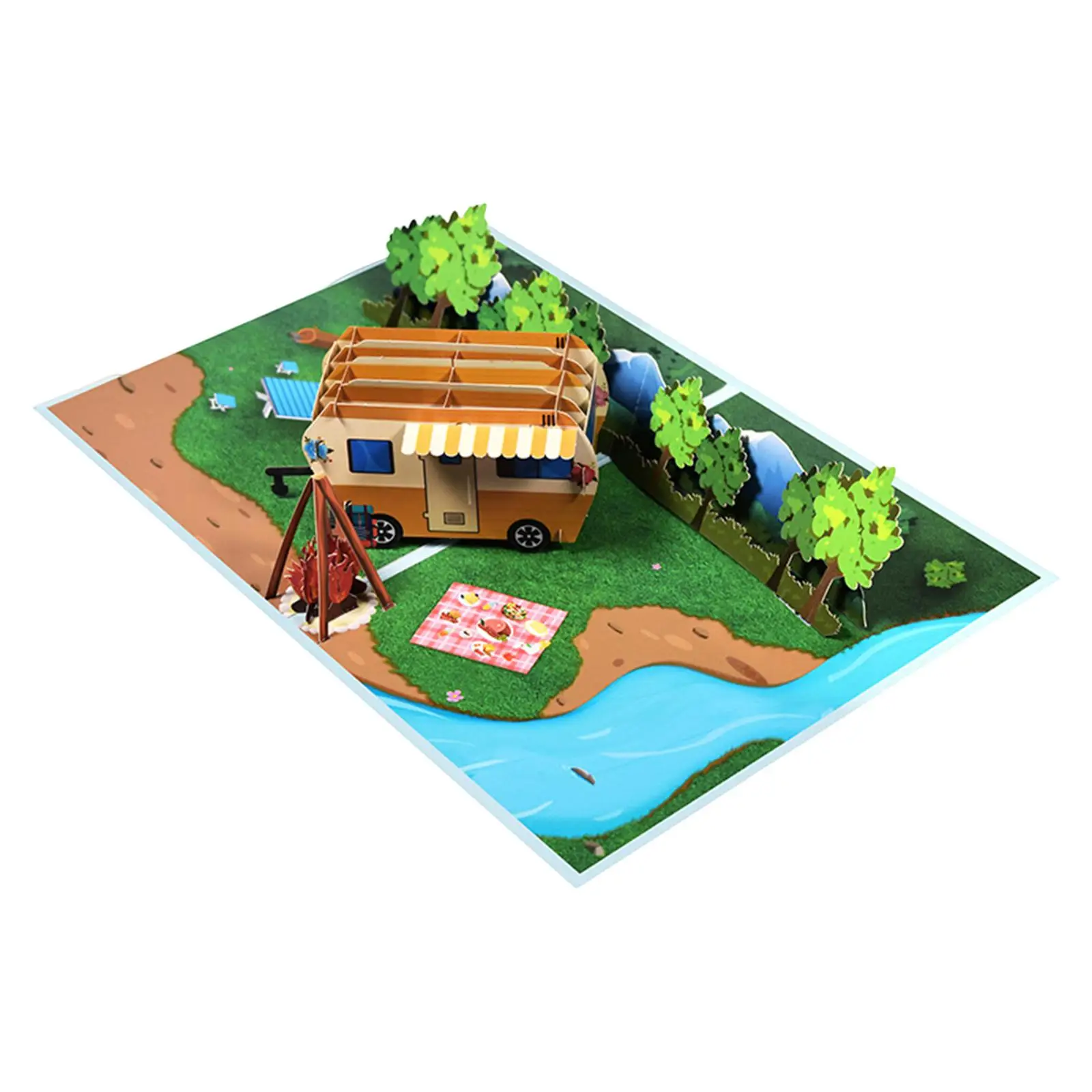 Camping Trip Pop up Card 3D RV Card Camping Card Traveler Pop up Card Mother`s Day Card Popup Greeting Card for Thanksgiving Son