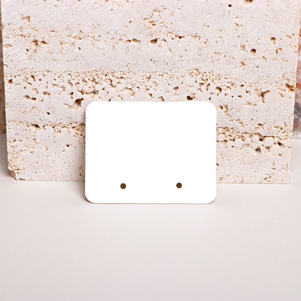 50PCS 4.5x3.5cm White Brown Black Horizontal Display Cards For Jewelry Stud Earrings Cardboard Small Business Packaging Supplies