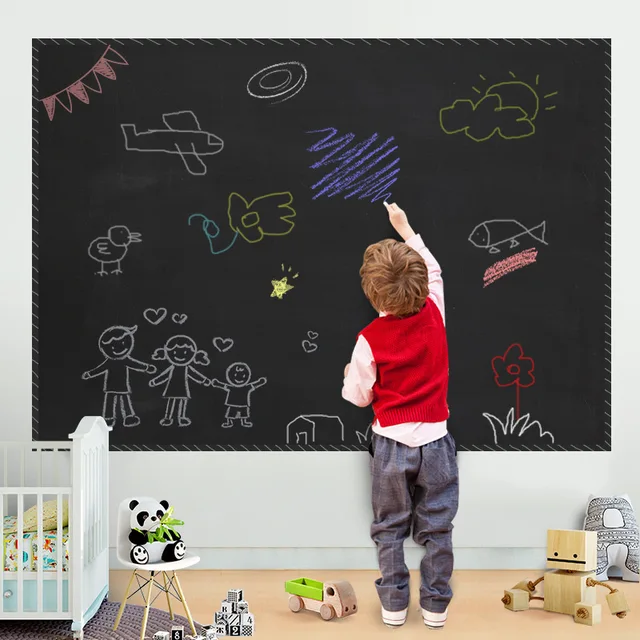 Peel and Stick Whiteboard PVC Chalkboard Wall Sticker Free Marker Pen  45cmx200cm/piece Great for Kids Room B17 - AliExpress