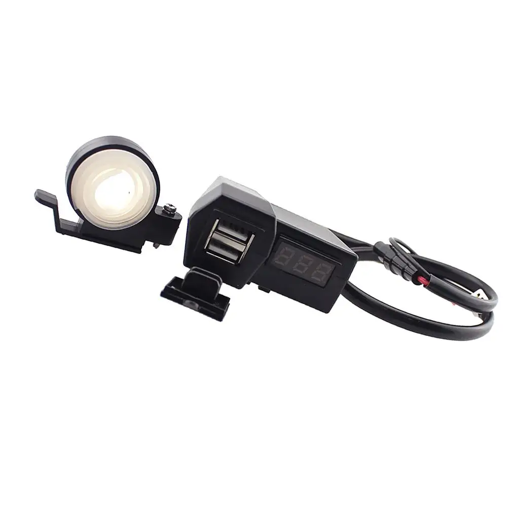 Motorcycle charger with LED voltmeter for mobile phone