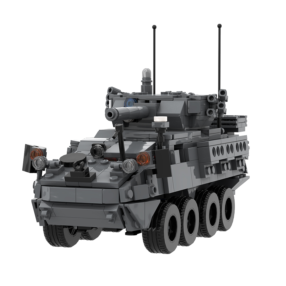 Gobrick MOC масштаб 1: 35-й Dragoons военный армированный Танк Набор  строительных блоков военный автомобиль M1296 Stryker Строительная игрушка