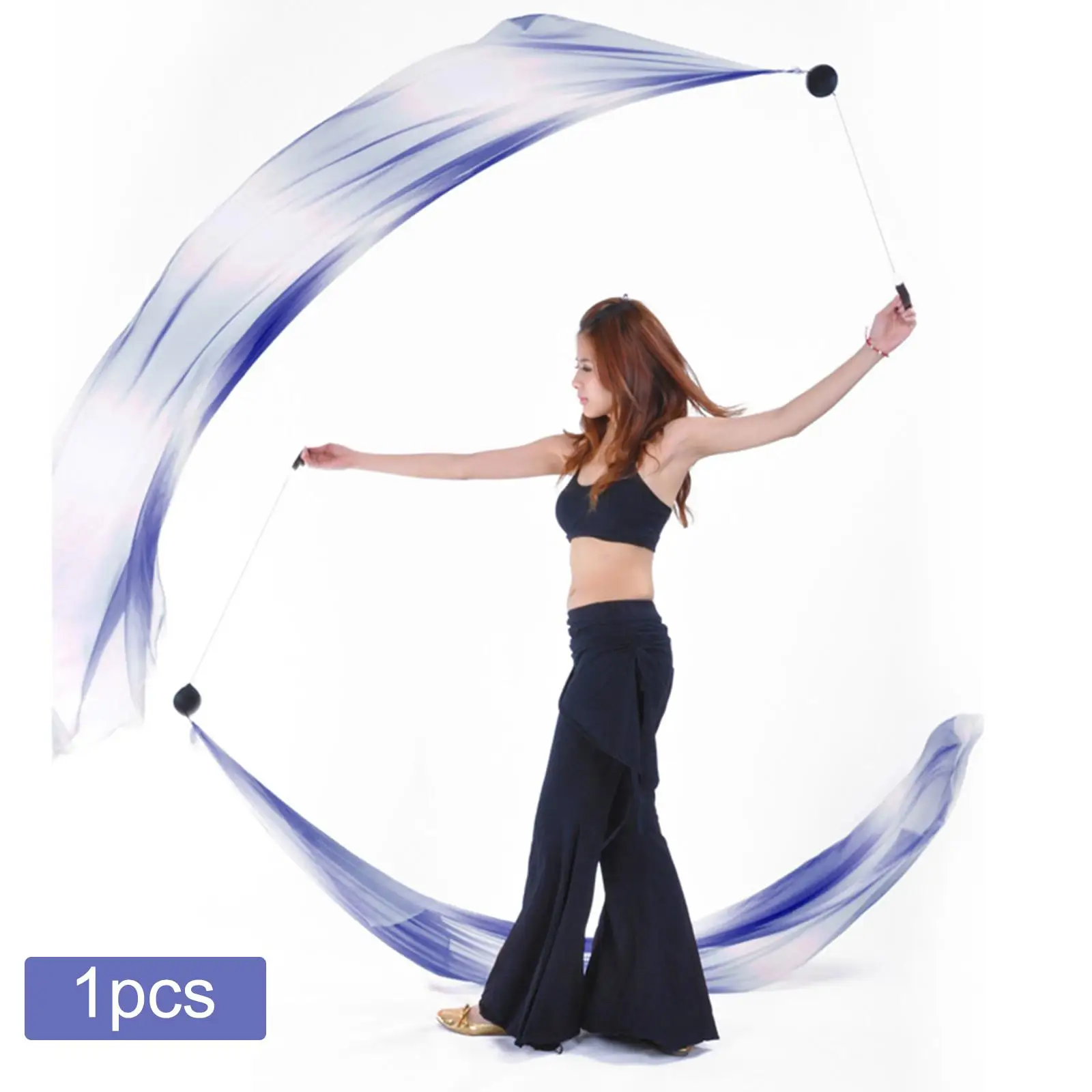 Smooth Polyester Veil Poi Throw Balls Scarf Streamer Stage Belly Dance Dancing Costume