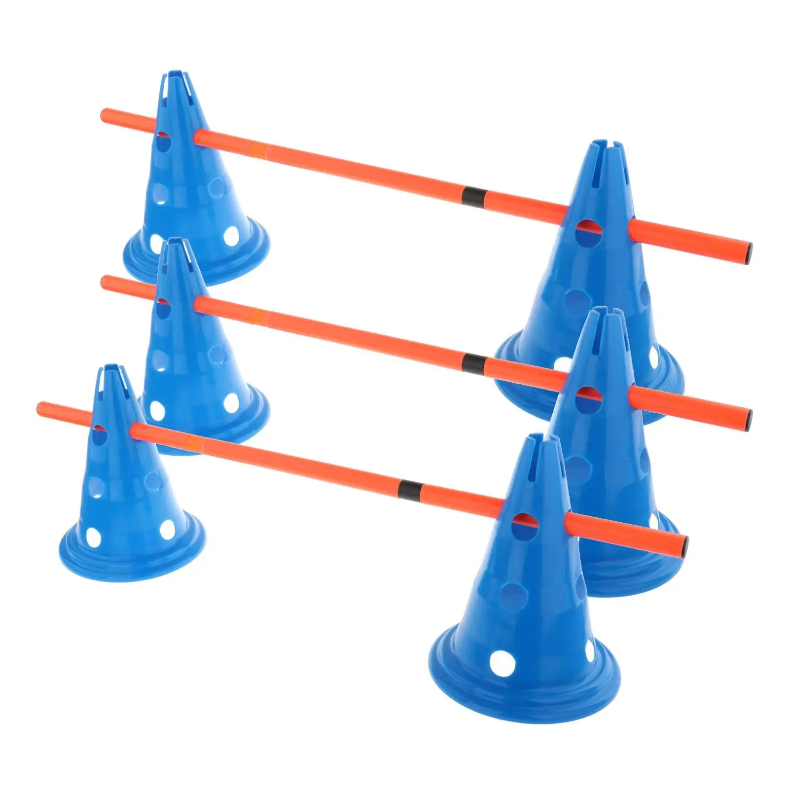 Hurdle Cones Course with Poles Adjustable Agility Equipment Set for Running