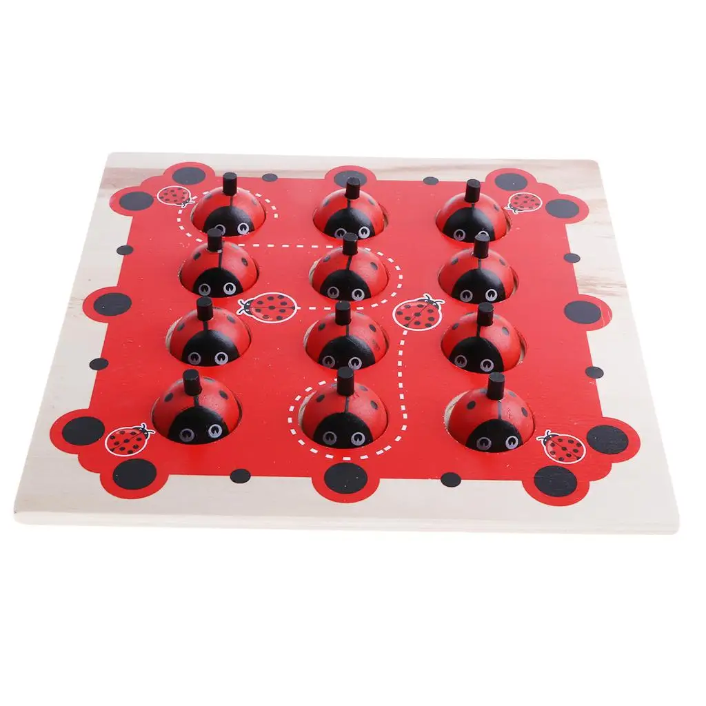 Wooden Ladybird Board Game Puzzle Toy Memory Training  Educational