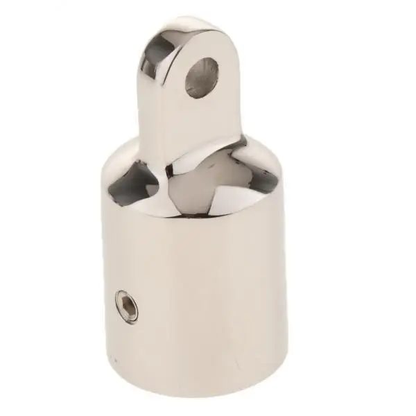 2x Square Base Stainless Steel Marine Handrail Fitting Hardware & 7/8 Inch  Eye End Caps Fitting Hardware Universal for Boat