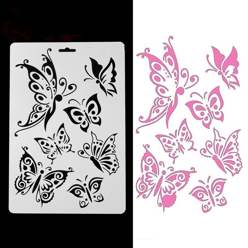 Description Picture 2 of item3PCS Butterfly Stencils for Wall Painting DIY Scrapbooking Photo Album Paper Card Making Craft Decorative Embossing Template