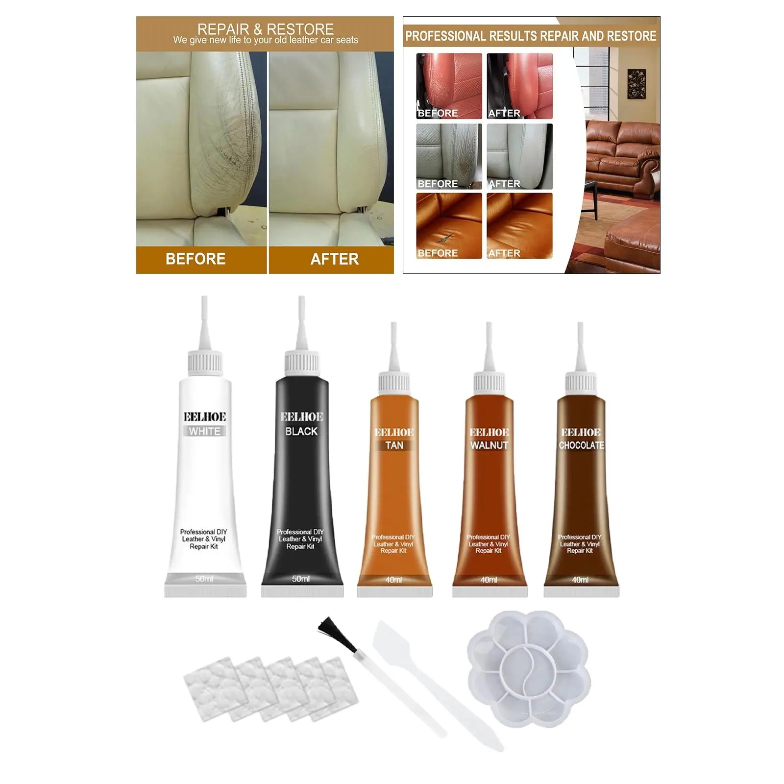 Leather Repairs  Complementary Color   Accessories for Sofa Hole  Polish 