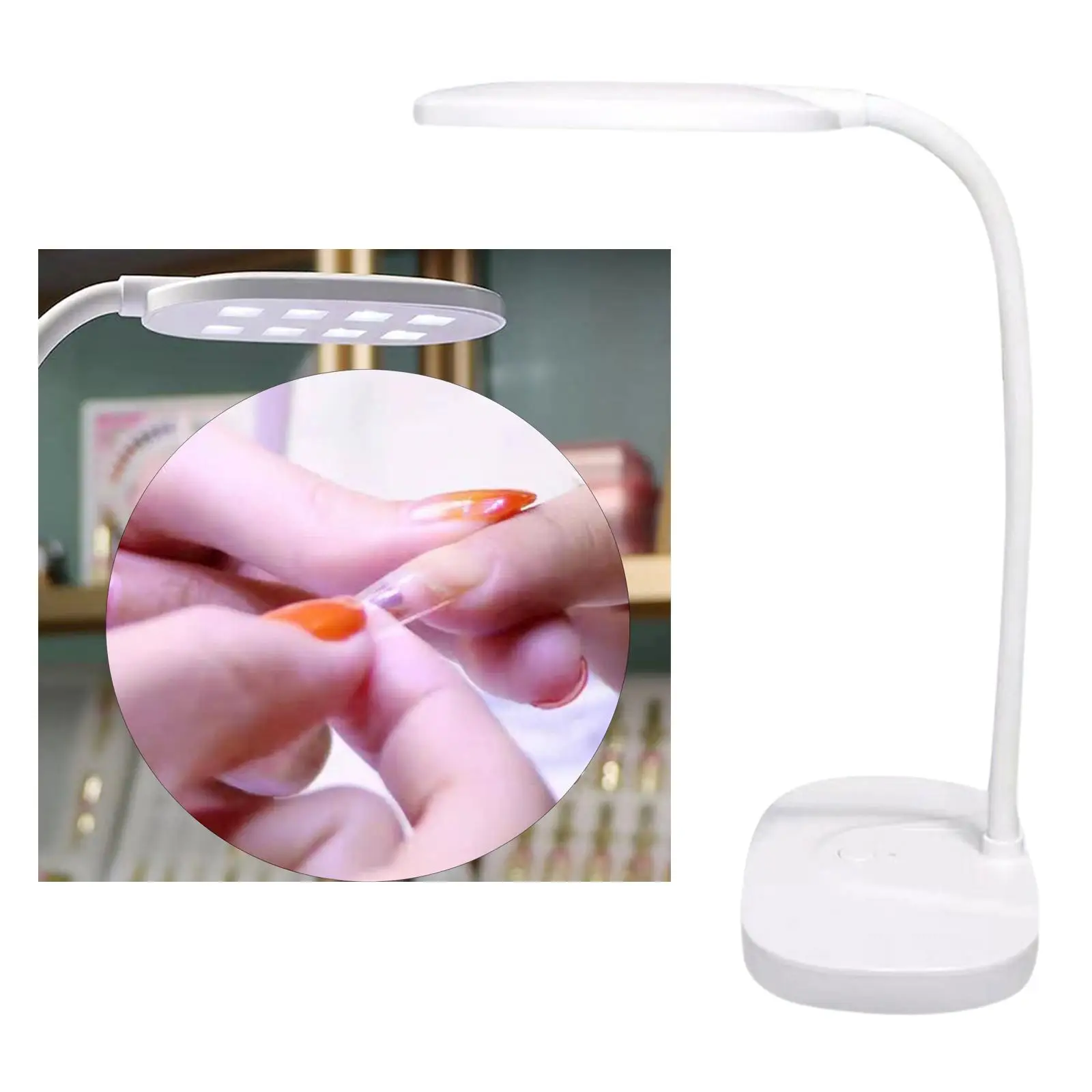 Flexible LED Nail Lamp Rechargeable Rotating for Manicure UV Gel Nails