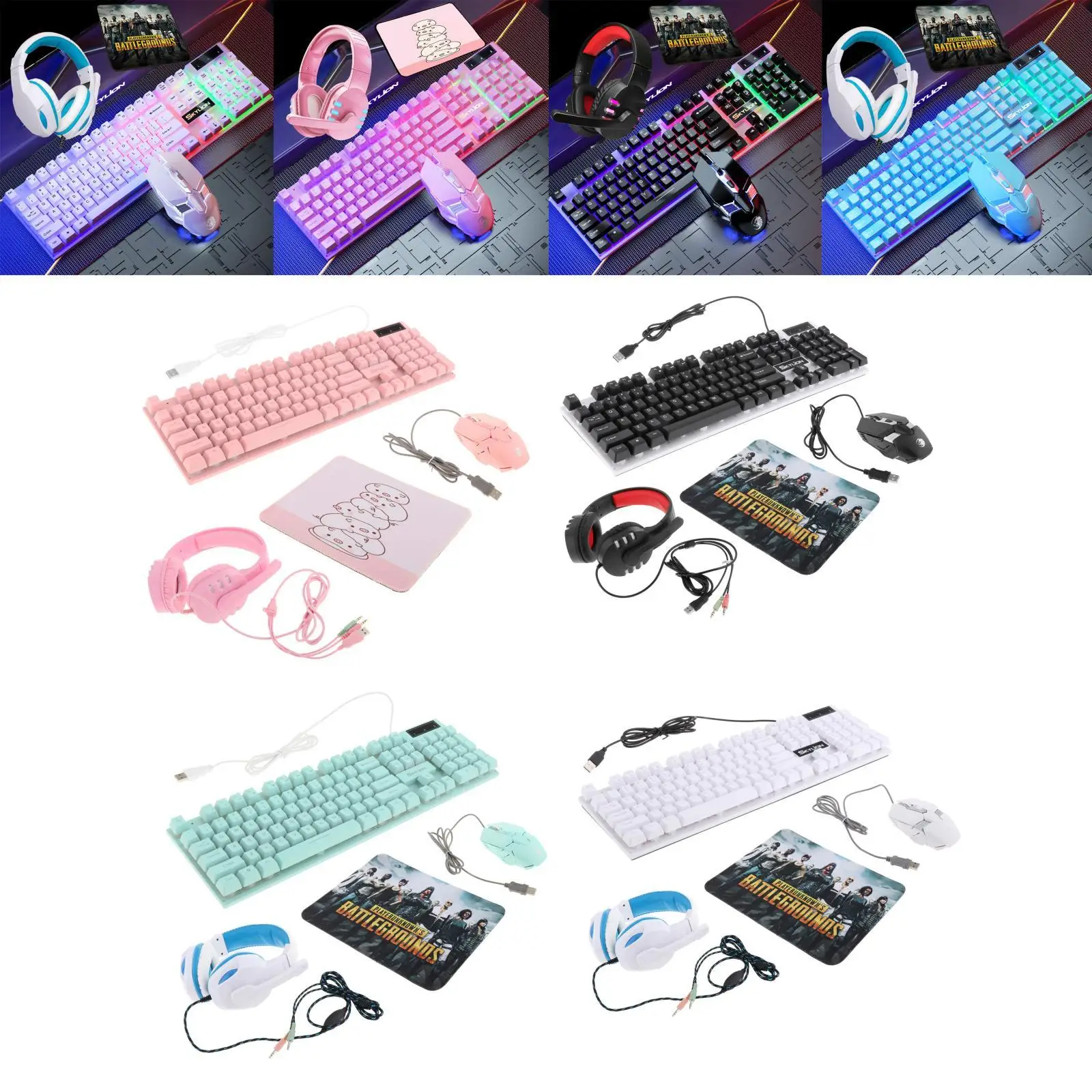 Gaming Keyboard Mouse Headset   , Mouse,  USB Keyboards ,Gaming Keyboard Combo, for Computer Desktop Gamer