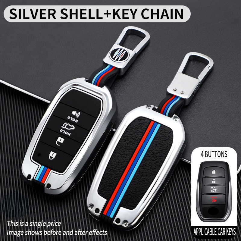 Copertura della cassa chiave a distanza dell'automobile della lega per Toyota RAV4 Crown Hilux Fortuner Camry Land Cruiser Prado proteggere gli accessori Fob Shell - S69d19b0f75ce435d9dee3136a79380dcp