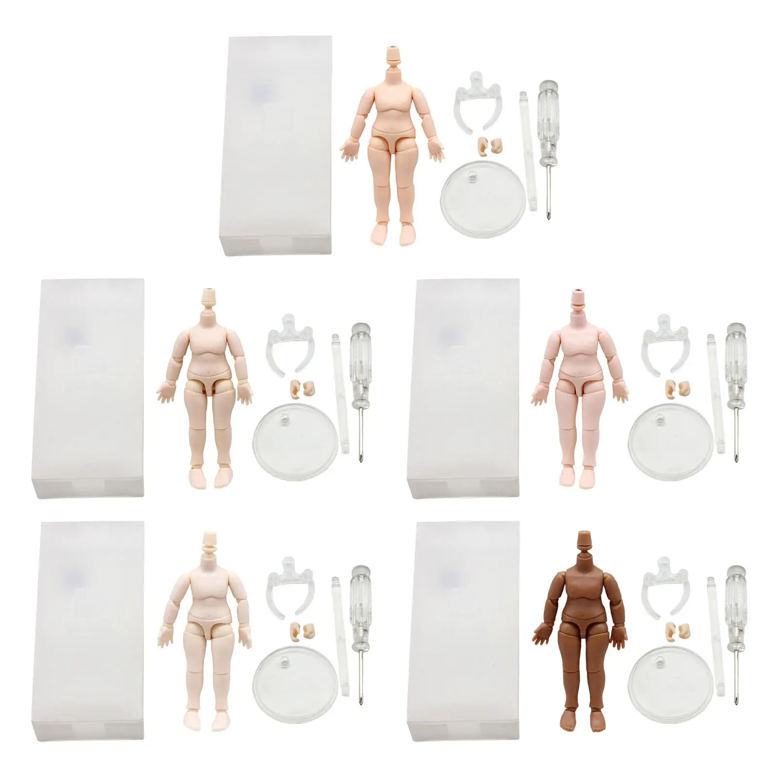 Flexible 10cm Doll Action Figures Body for 1/12 Dolls Head Girls Toys