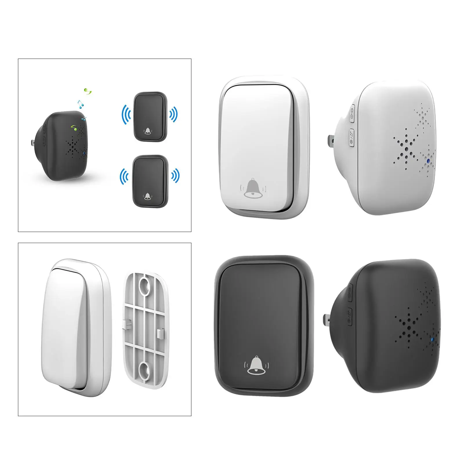 Wireless Doorbell Without Battery Door Bell Sets Waterproof Self Powered Push Button LED Flash for House Office