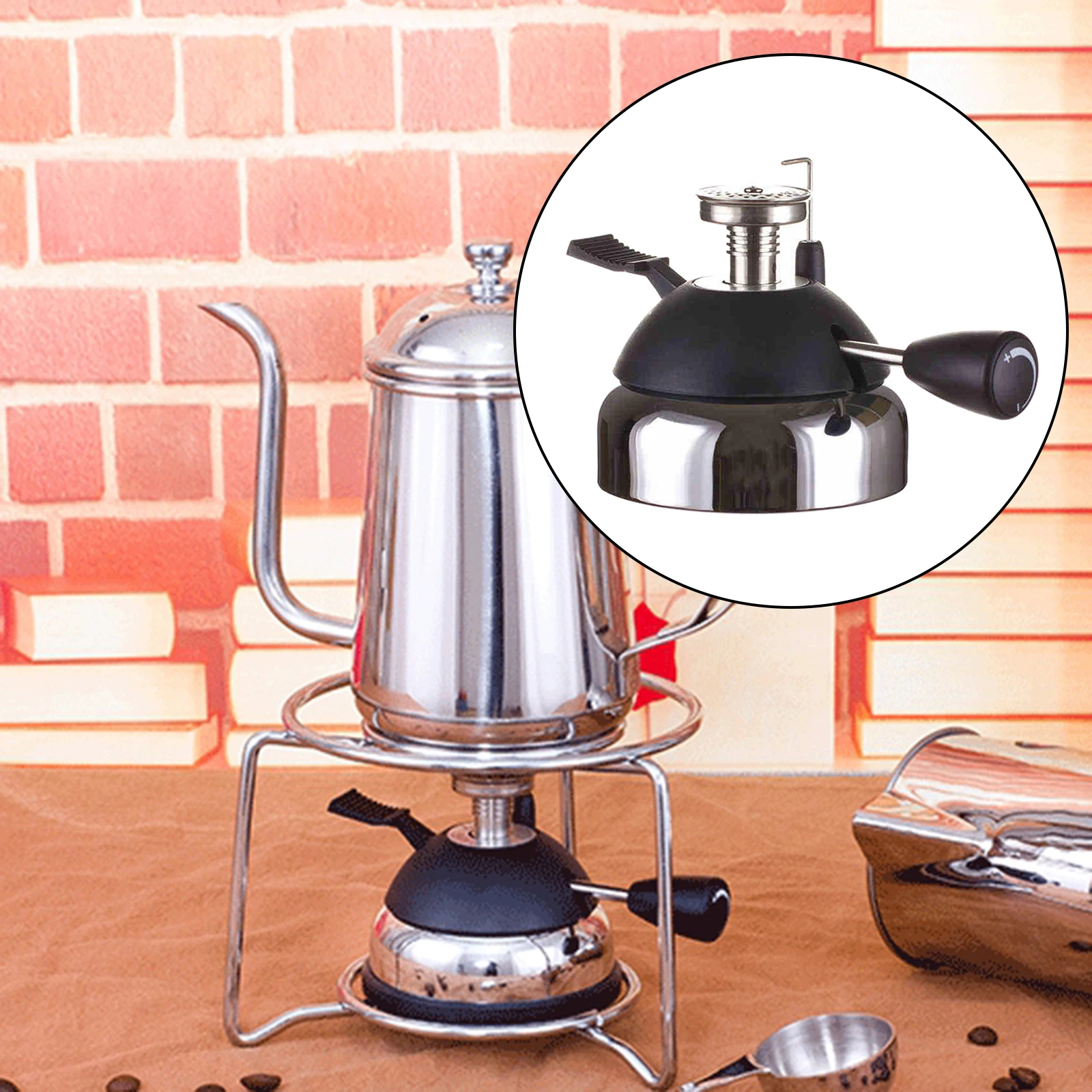  Burner Camping Gas Stove Burner Coffee Espresso Maker for Travel