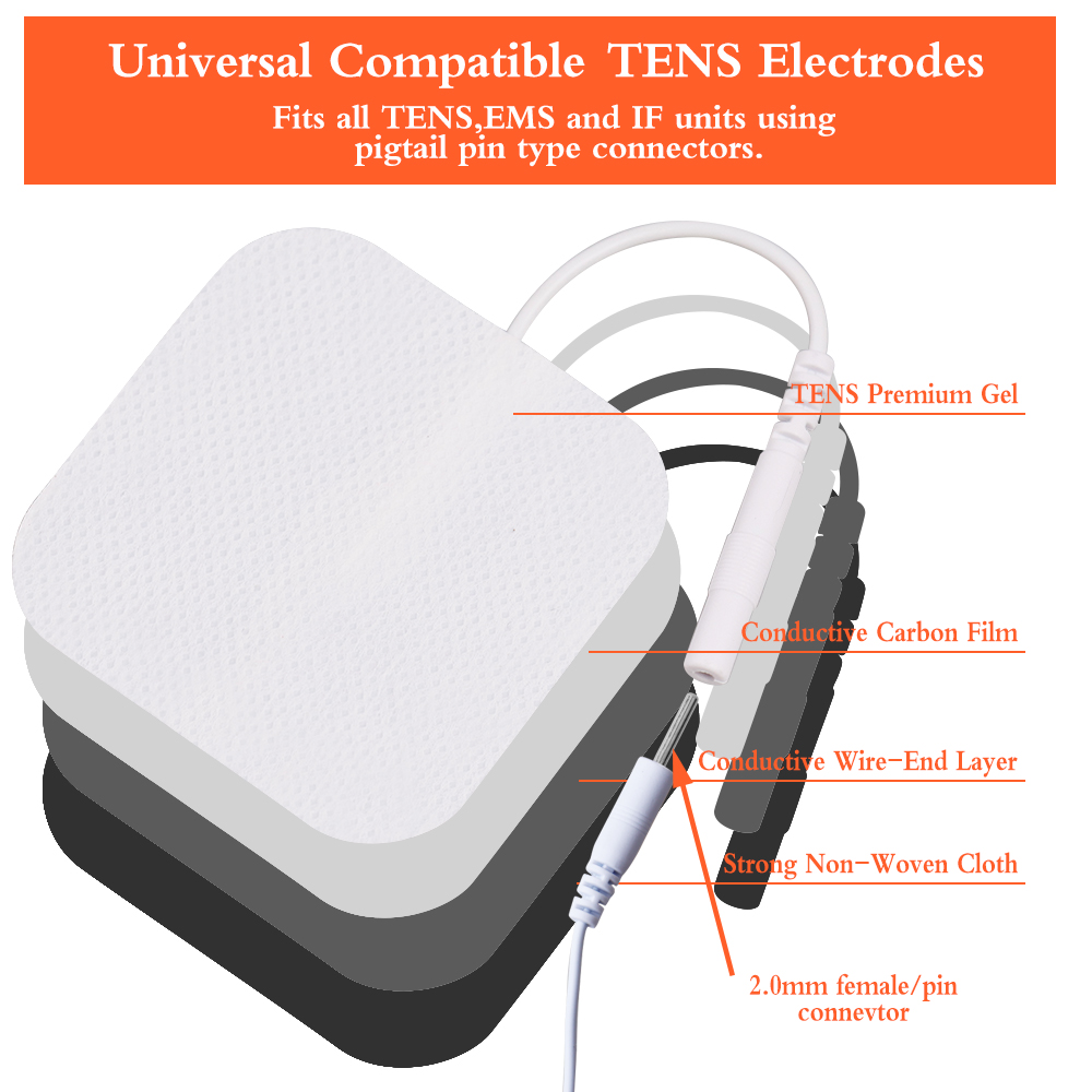 50/100Pcs TENS Pads EMS Electrode Patch Nerve Muscle Stimulator Silicone Gel Tens Electrodes Digital Acupuncture Pad Accessories