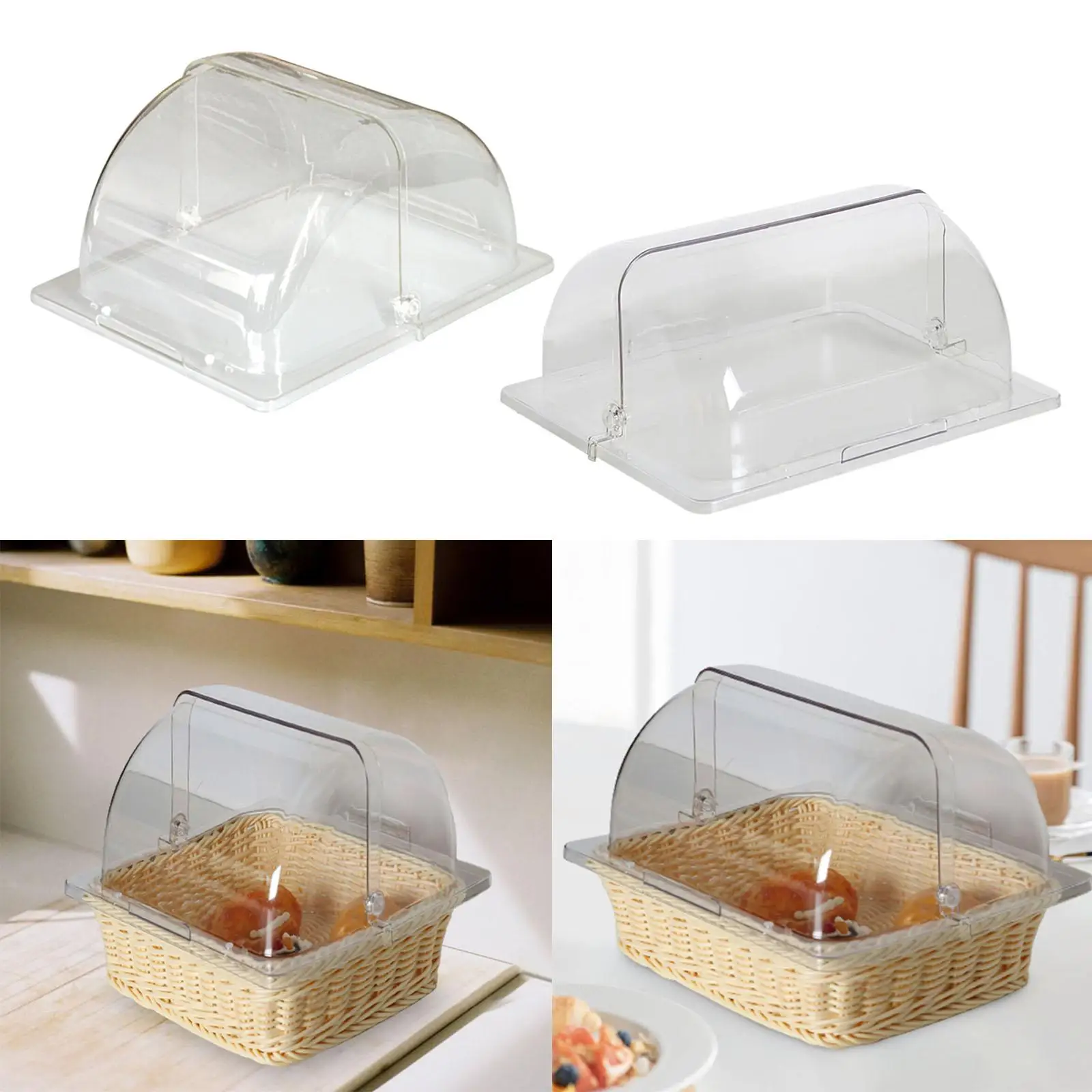 Food Display Cover Clear Rectangle Tray Lid for Exhibition Showcase Dessert
