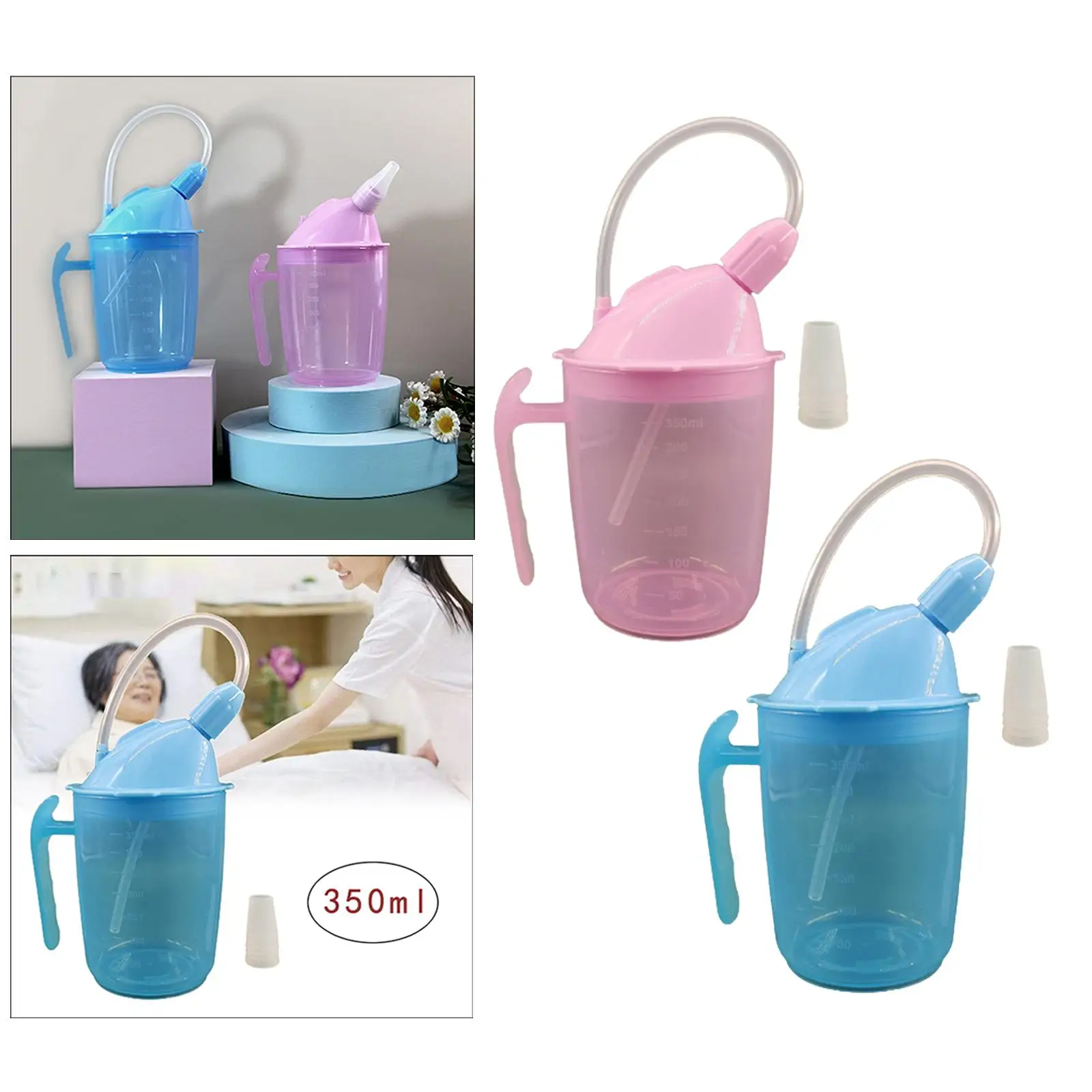 Elderly Nursing Cup, Drinking Cup with Straw for Disabled Patient Maternity Drink Water Porridge Soup, Drinking Aids