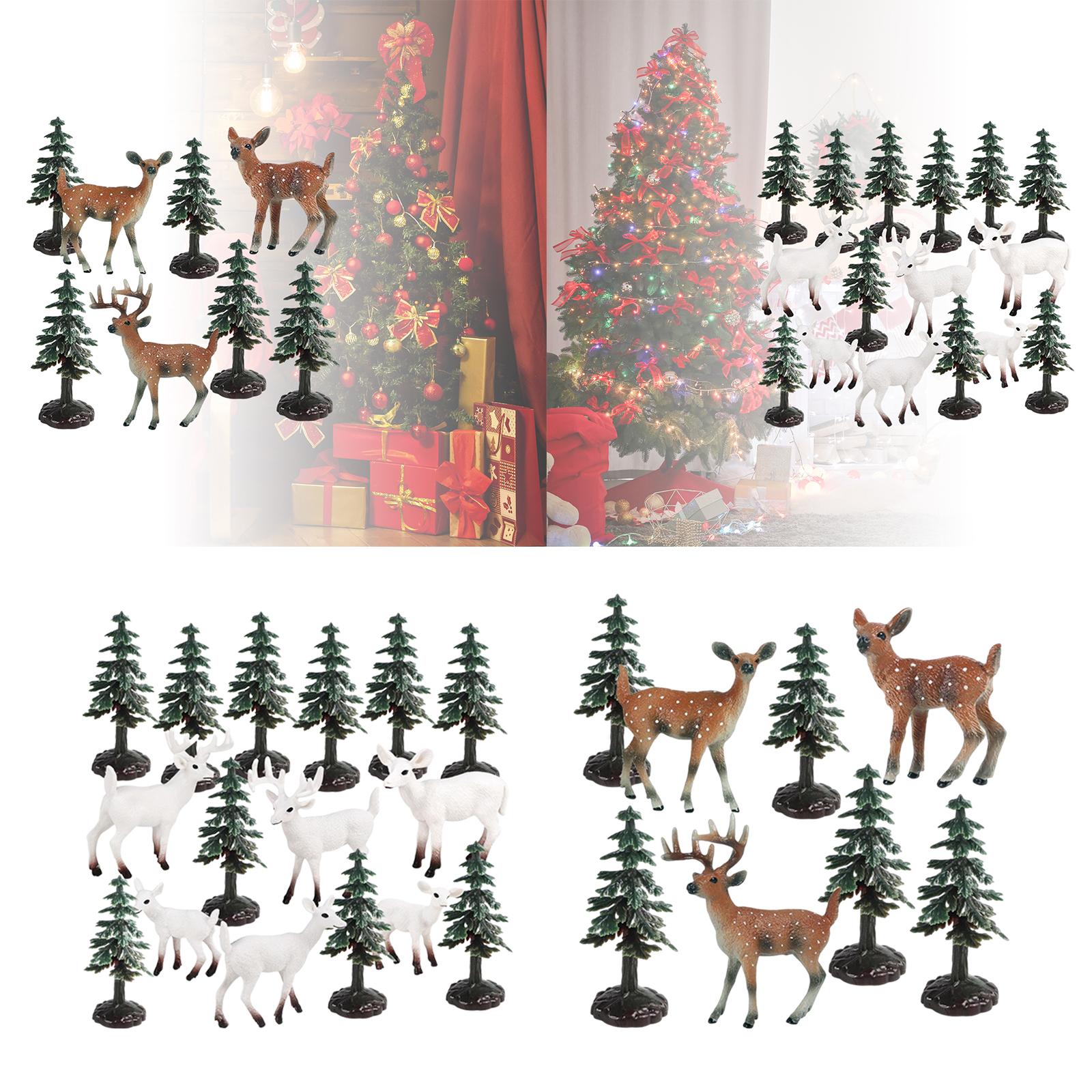 Tree Deer Figures Accessories Forest Animal Toys for Diorama Home Birthday Toddlers