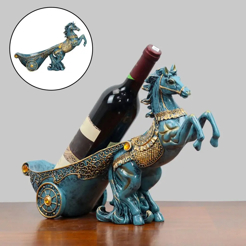 Resin Horse Wine Rack Storage Figurines Animal   Wine Bottle