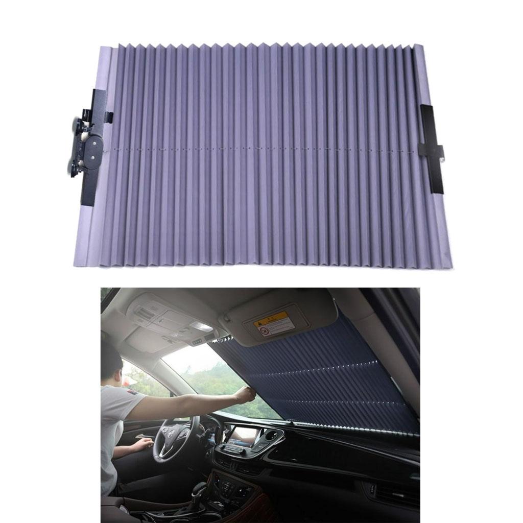 Car Windshield Sun Shade, Retractable Sun Shade, Sunshade to Keep Your Vehicle  ,  and Heat Reflector, Easy to Use