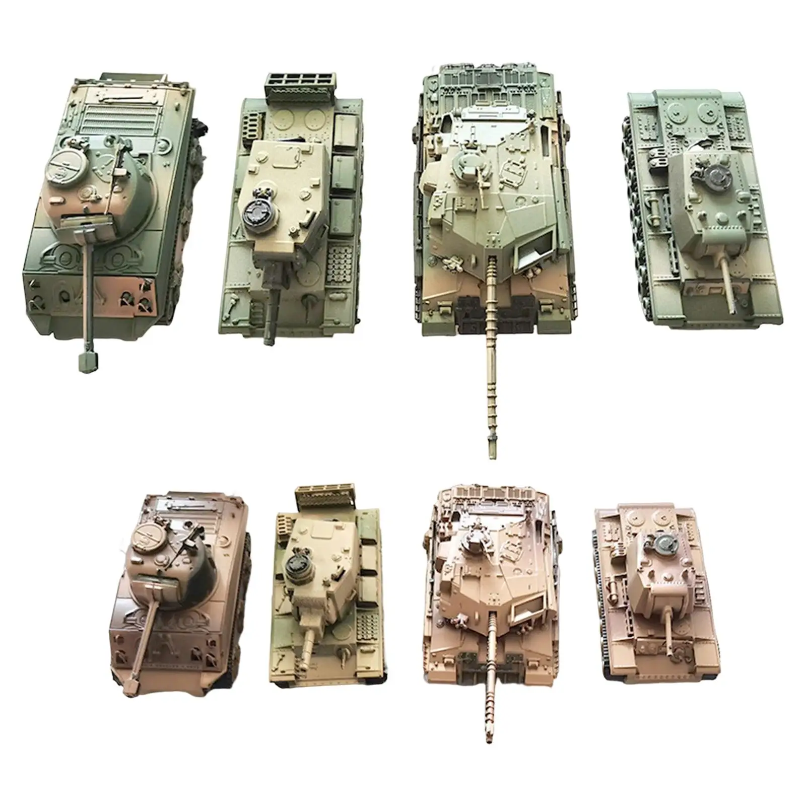 8 Pieces 1/72 Tank Model DIY Assemble Tank Toy Armored Vehicle Tank Model Puzzle 1/72 Tank Toy Model for Adults Boy Girls Gifts