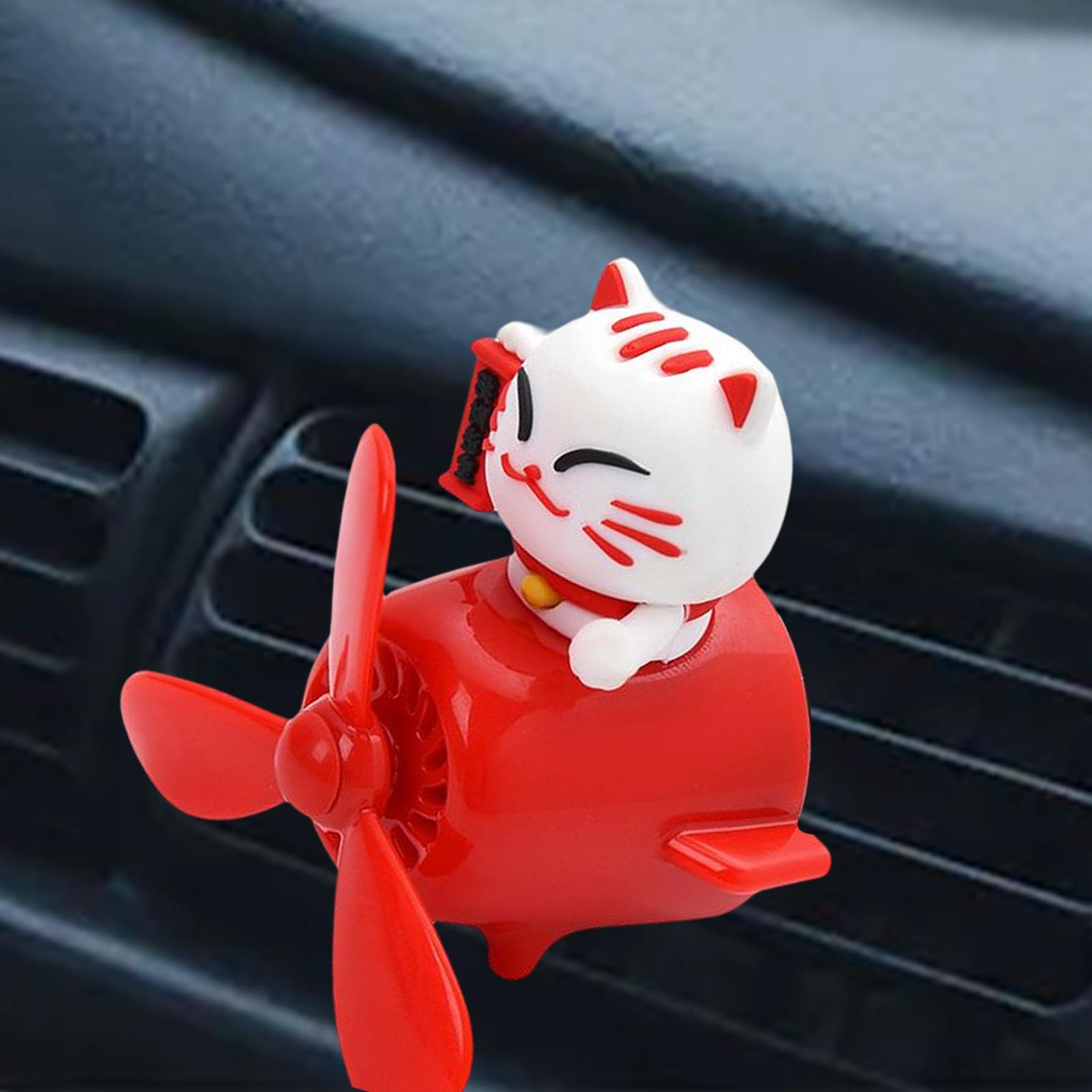 Cat Air Freshener Diffuser Travel Car Accessories Gift Rotating Propeller Air Vent Clips for Outdoor Automotive