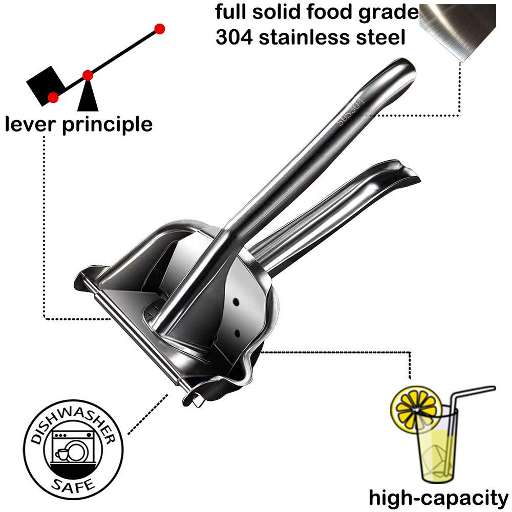 Description Picture 6 of itemPortable Lemon Squeezer Stainless Steel Manual Citrus Juicer Fresh Orange Juice Extractor Hand Free Citrus Squeezer Kitchen Tool