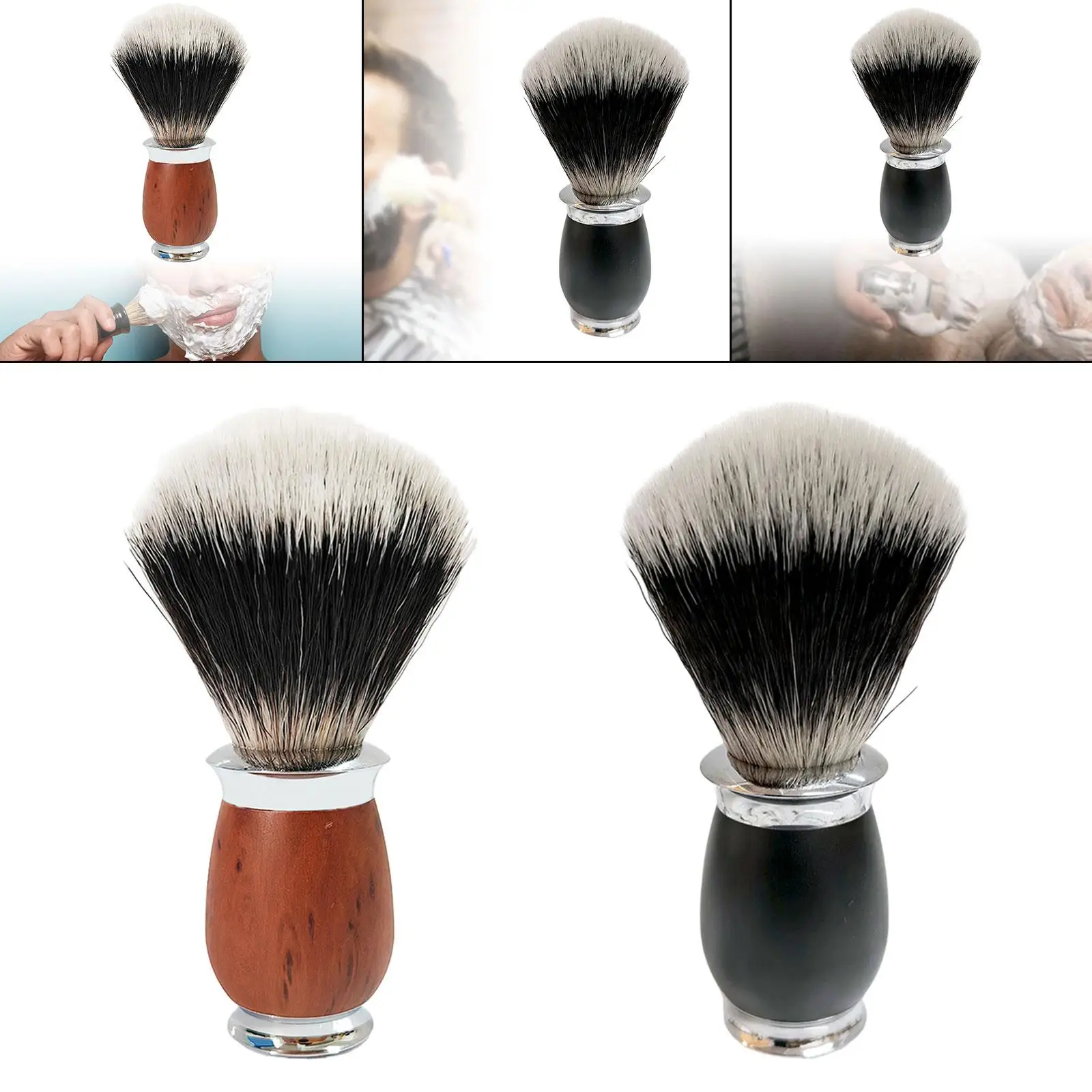 Men Shaving Brush Nylon Bristle Father`s Day Gifts Luxury Shave Accessory Portable Fast Lather Professional Personal Shaving