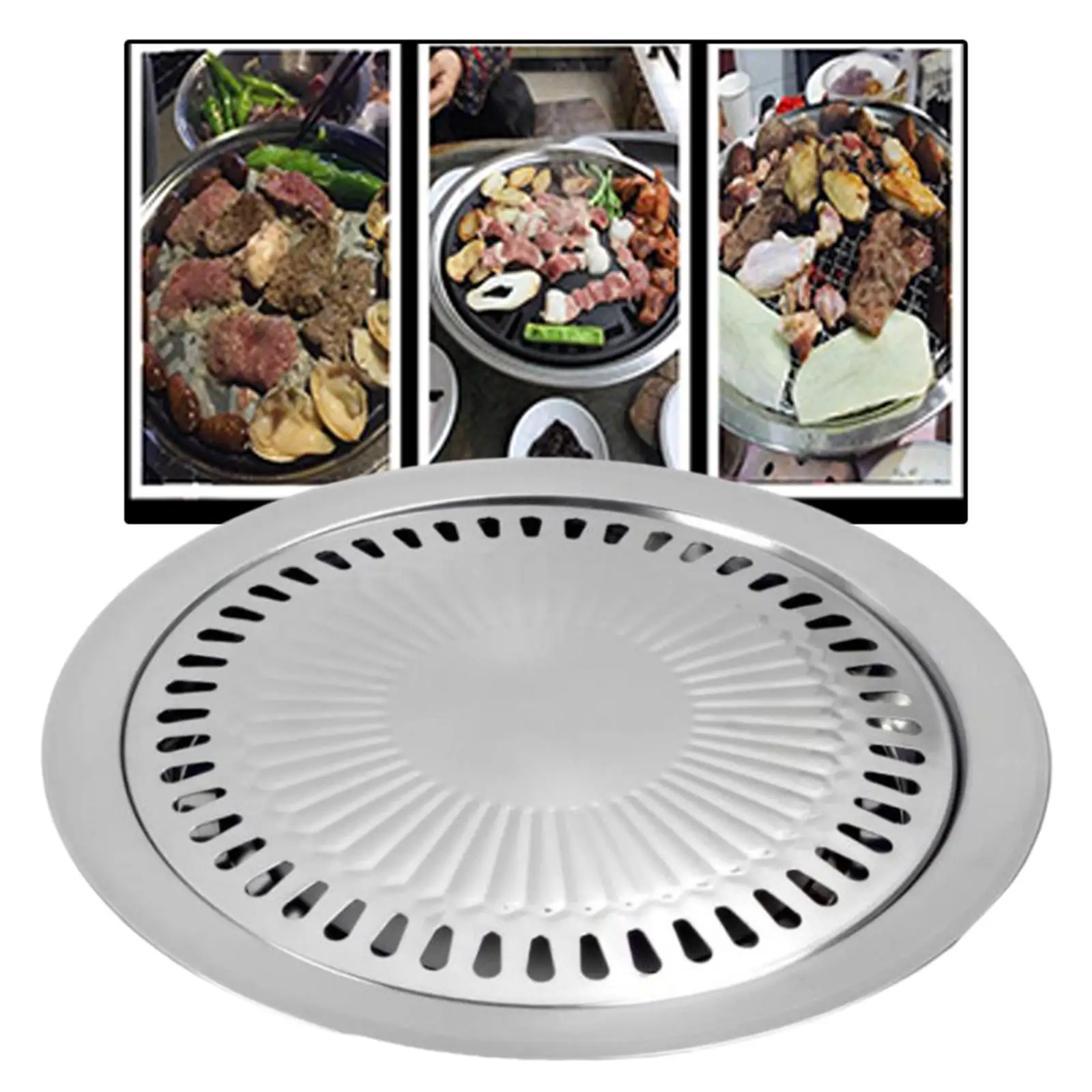 Non Stick Barbecue Plate Grilling Plate Roasting Plate Smokeless Portable BBQ Grill Plate for Outdoor Camping Picnic Grill BBQ