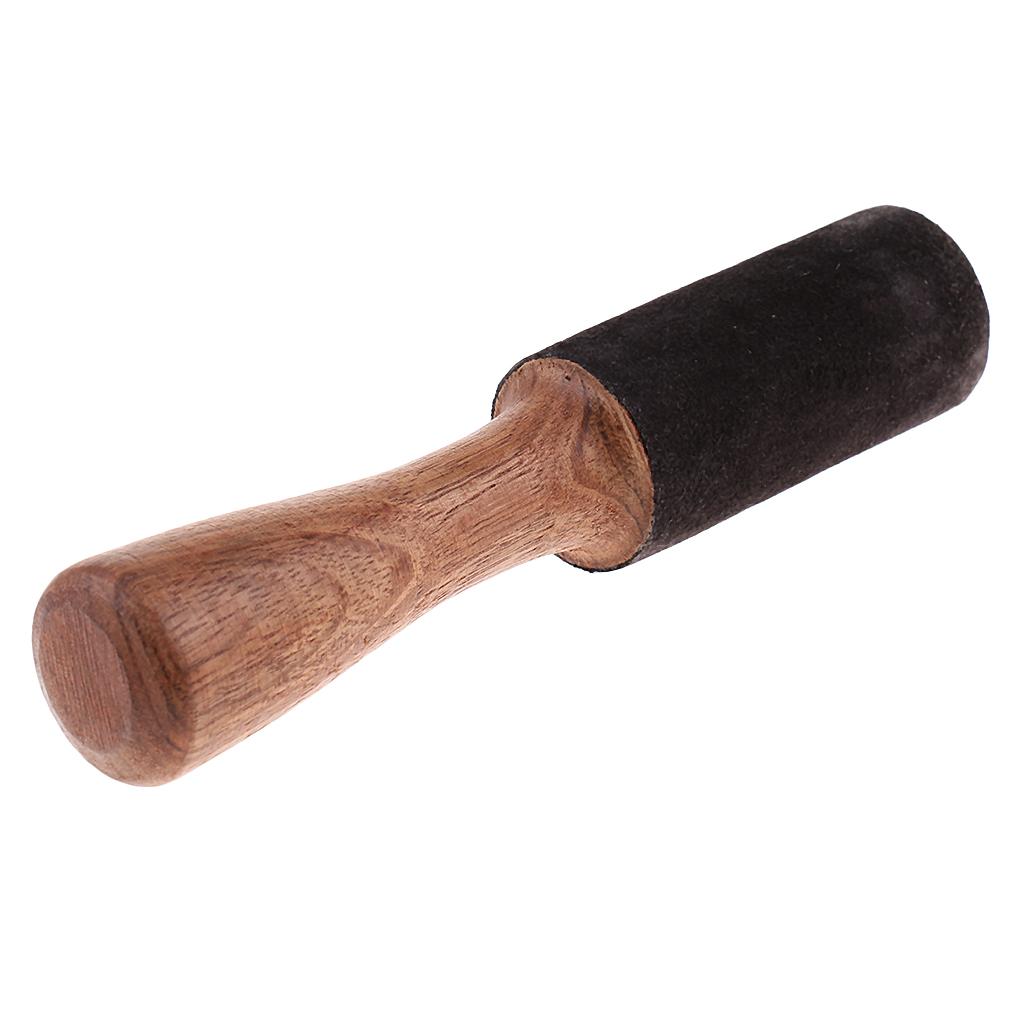 Singing Bowl Striker Buddhism Meditation Mallet with Leather Head 17.5x3.5cm