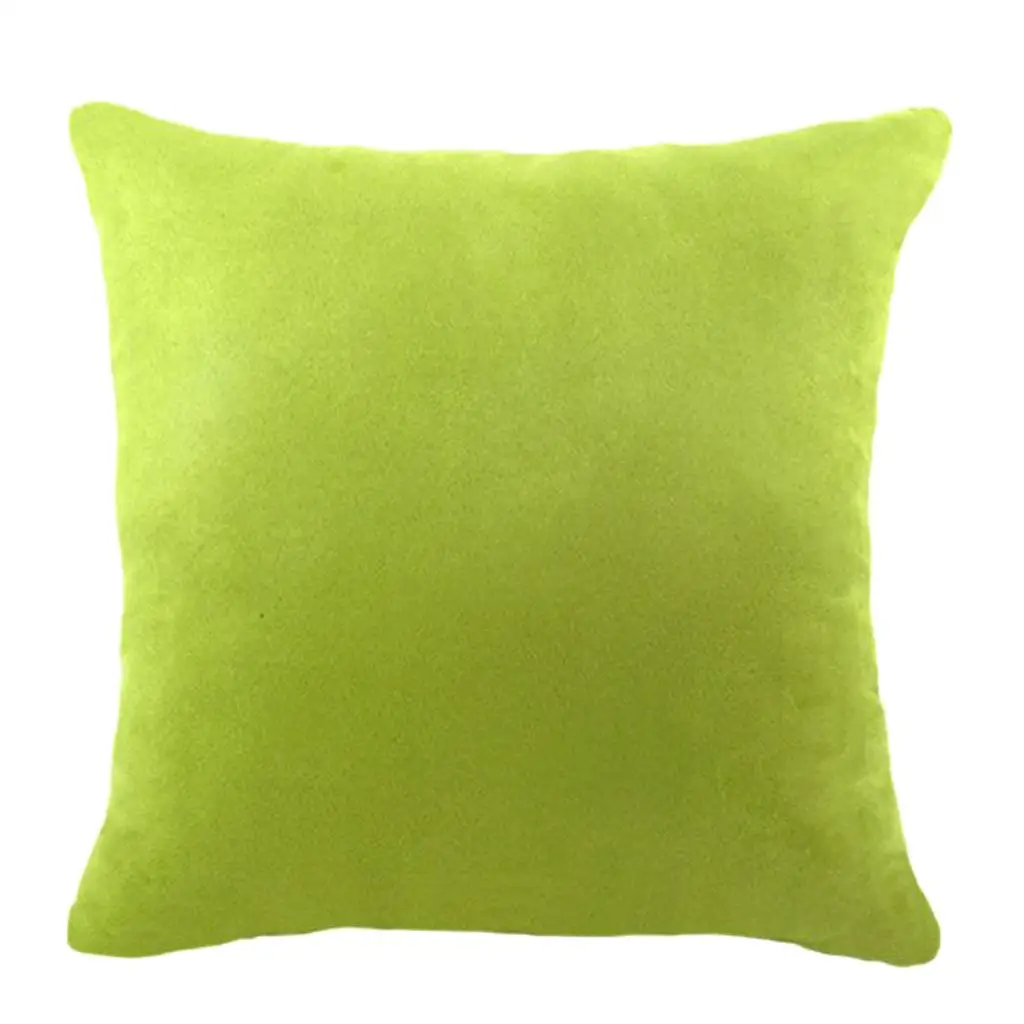 2X Solid Color Suede Velvet Pillow Cover Throw Pillow Case Green-45x45cm