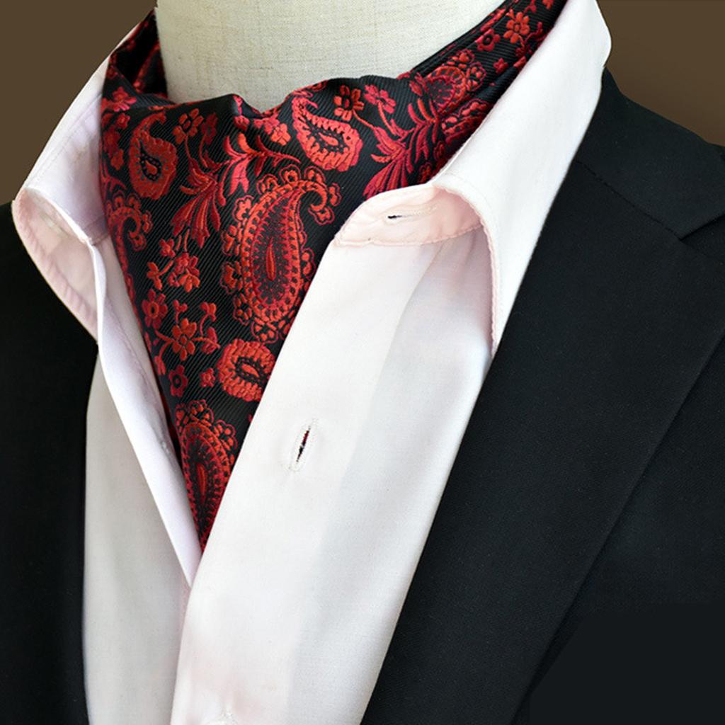 Men  Paisley Floral Jacquard Cravat Ascot Tie Accessories