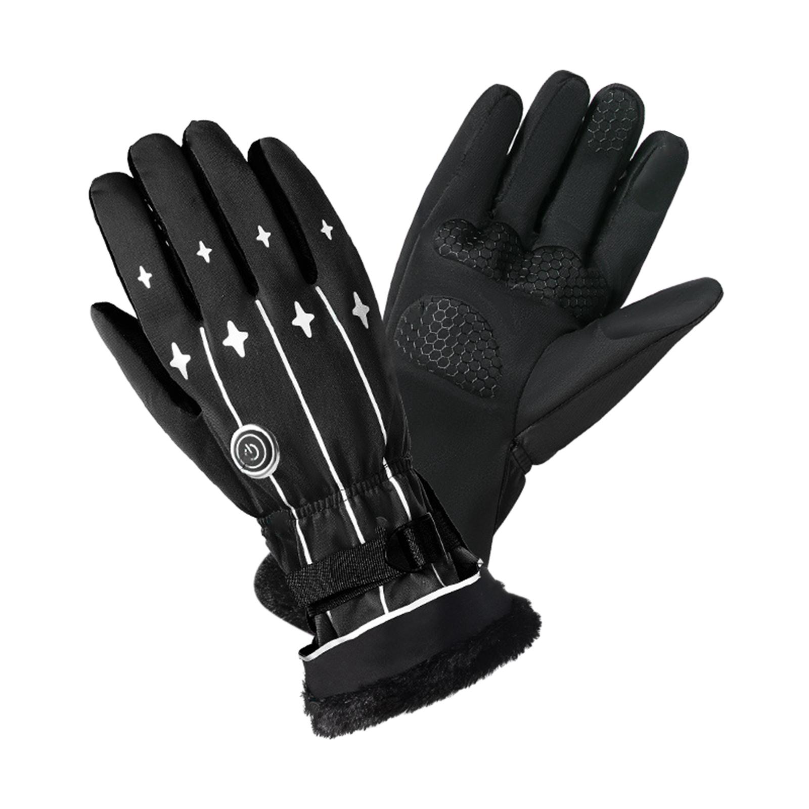 Electric Battery Heated Gloves Touch Screen Windproof for Outdoor Sports Ski