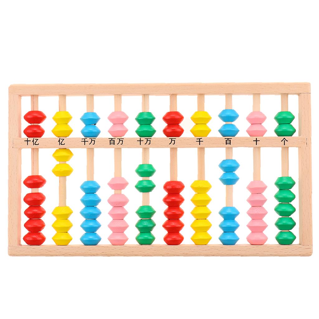 Wooden Abacus with 10 Columns 70 Beads  Cognition Supply Boys Girls Birthday Christmas Gifts