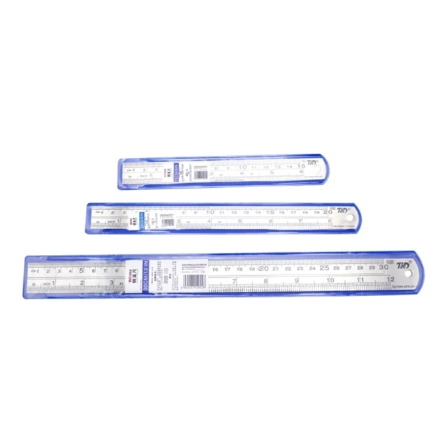 1PCS 15cm 6 Inch Ruler Precision Stainless Steel Metal Ruler Double-sided  Learning Office Stationery Writing