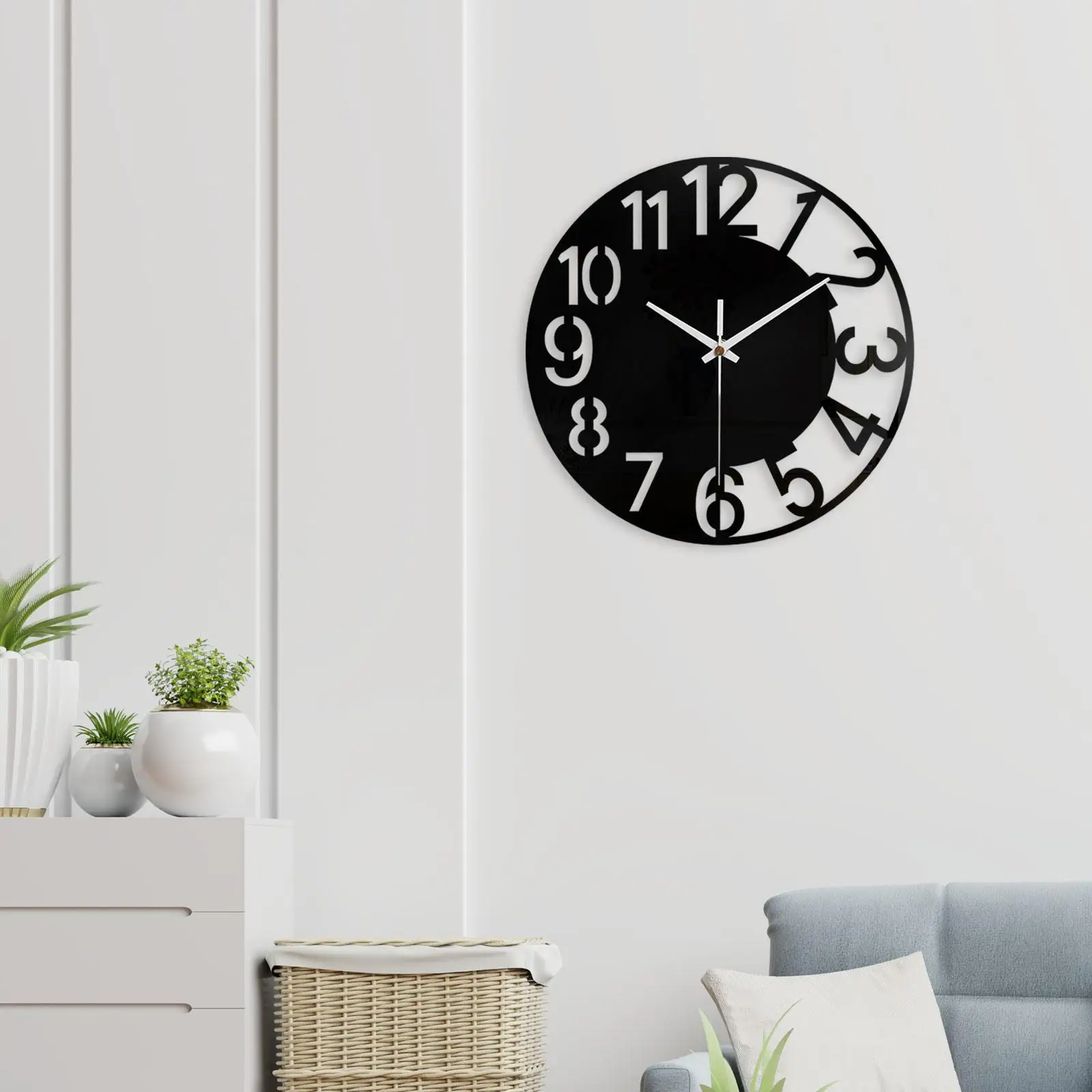 Acrylic Wall Clock Modern Style Large Wall Clock for Office Bedroom Bathroom