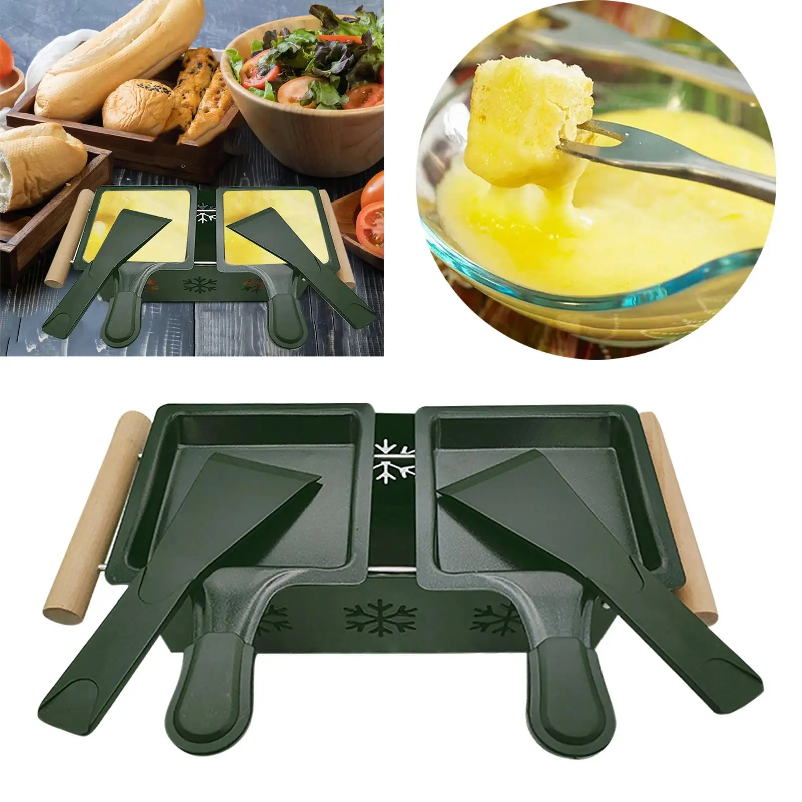 Mini Cheese Melter Pan Set Cheese Raclette Grilling Tool Foldable Handle
