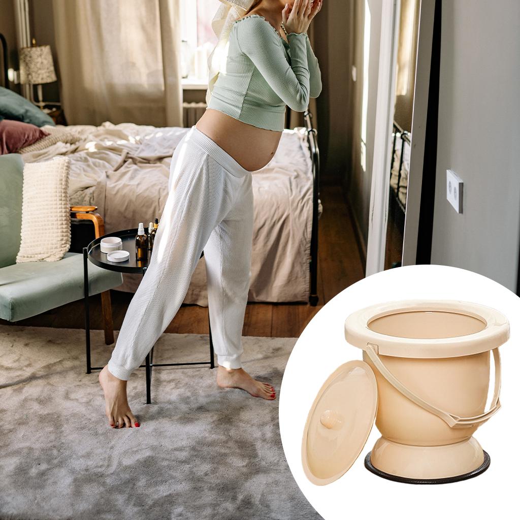 Handheld Spittoon with Lid Household Splash-Proof Urine Pot Mini Toilets for Bedroom Child Elder Children Adults Pregnant Women