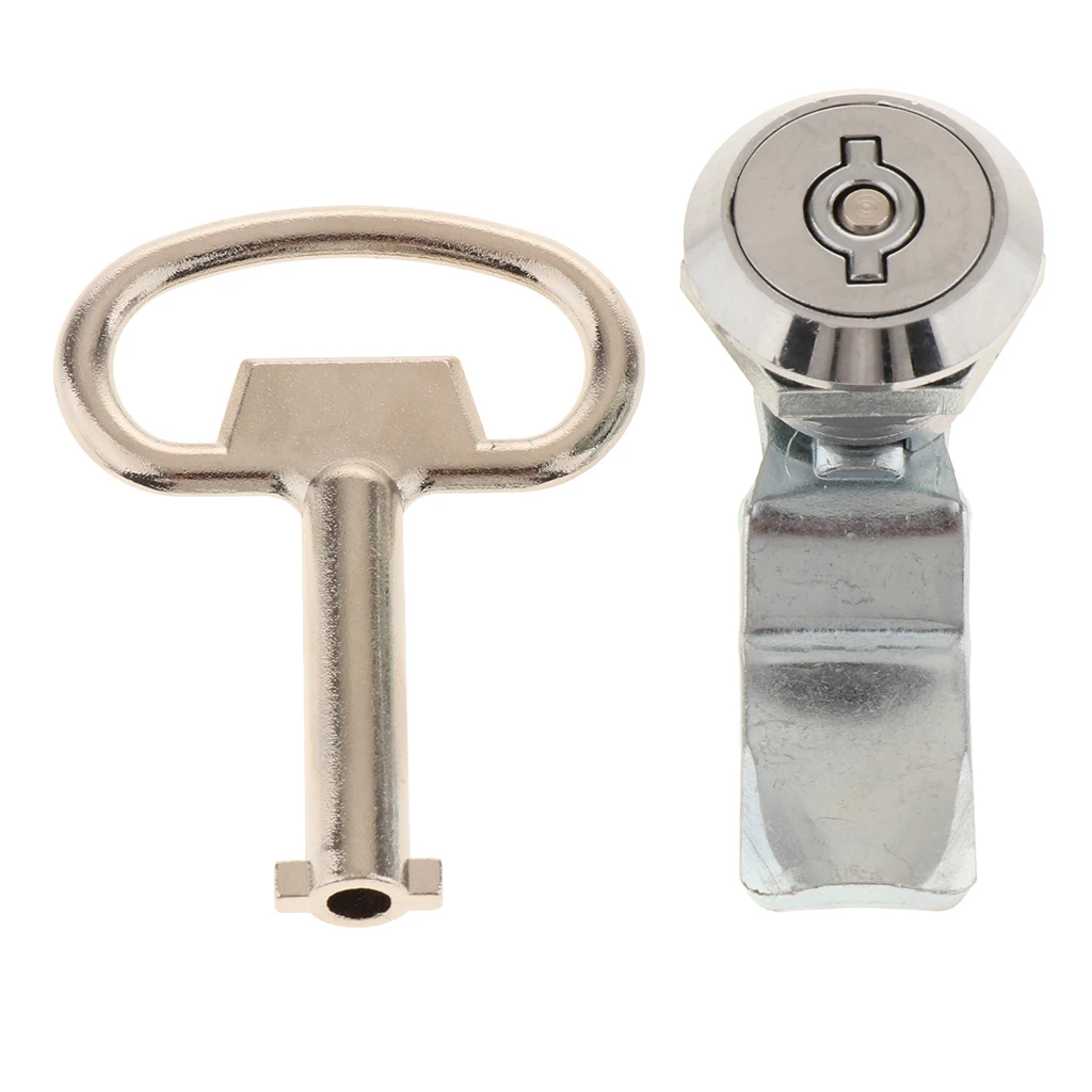 Electric Door Cabinet Cam Cylinder Flat Lock Shockproof Security Latch w Key