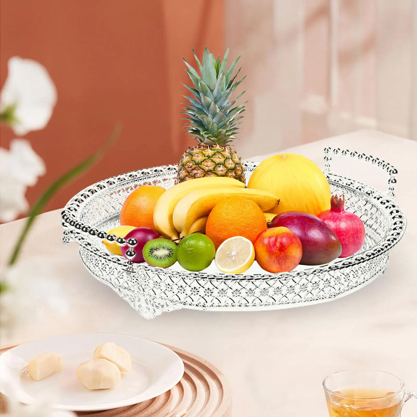 Fruit Plate Jewelry Storage Tray Fruit Basket for Dresser Dining Room Home