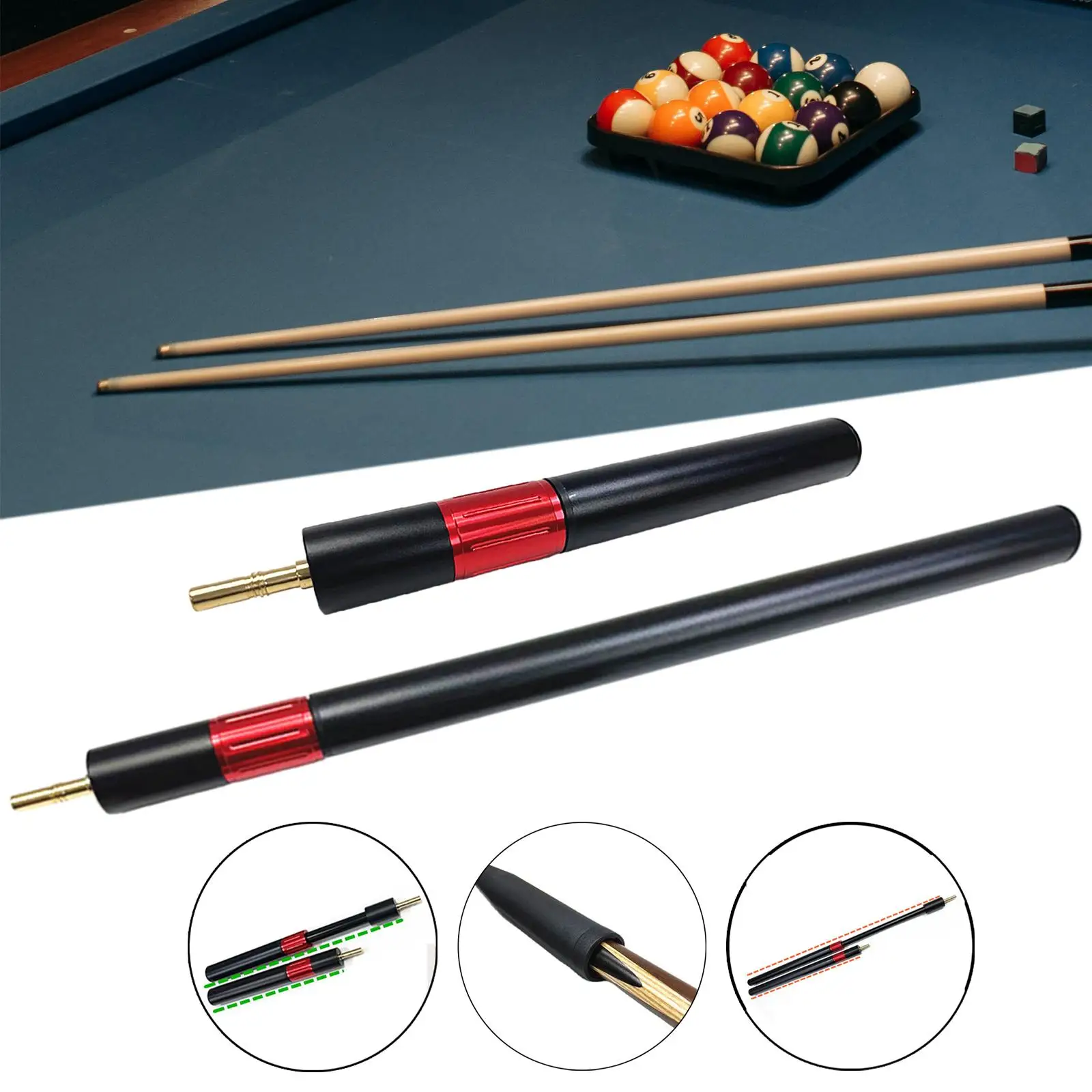 Billiards Cue Extension Pool Cue Stick Extension Cue Joint Accessories